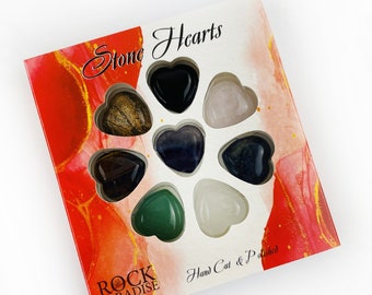 Stone Hearts Set - Box mit 8 Herzförmigen Steinen
