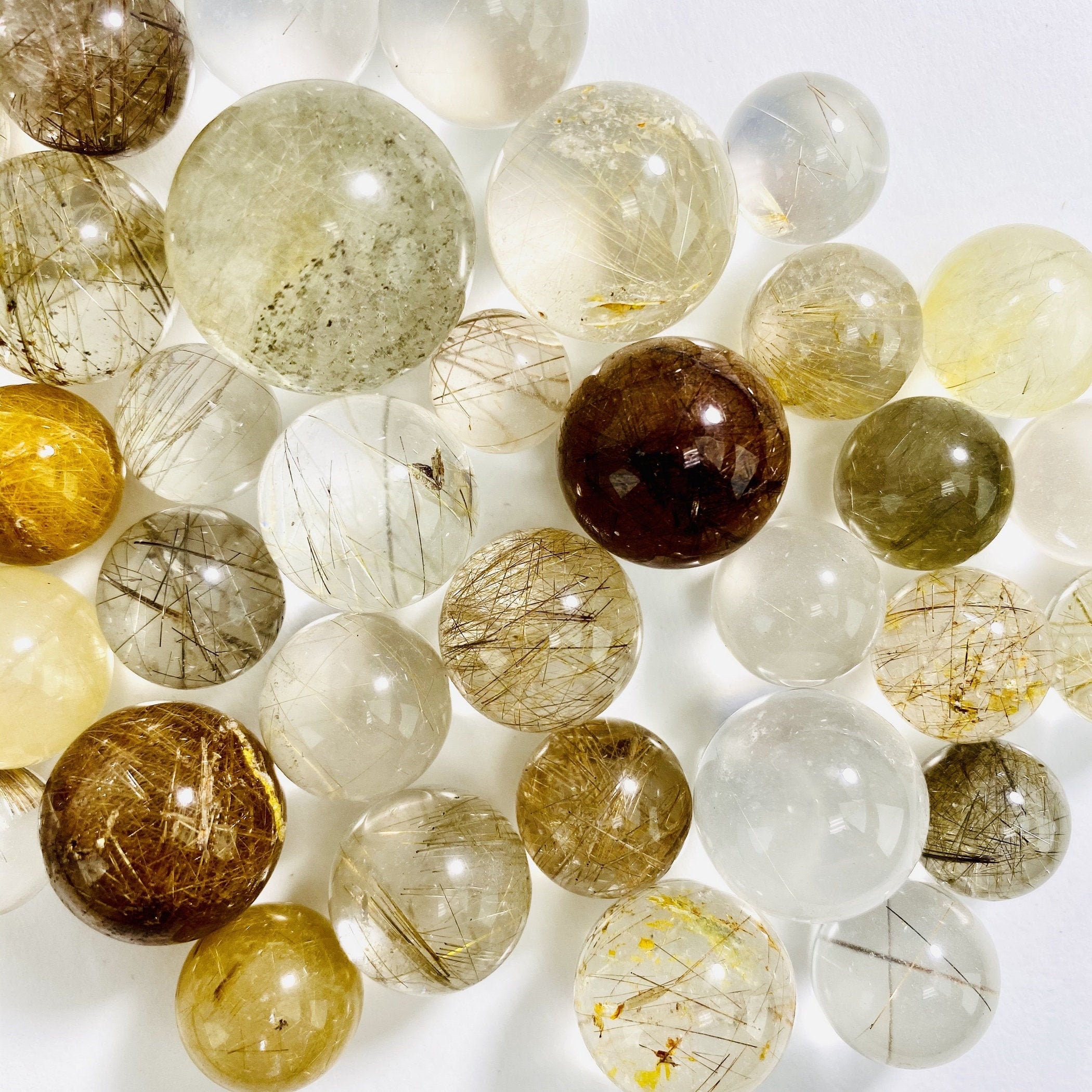 Crystal Ball Spheres Rutilated Polished Mini