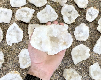 White Quartz Druzy Geode - Half - (GEO)