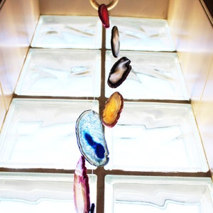 Agate Wind Chimes Mix Color Agate Slice Windchime Home Decór Spiritual Gift Crystal Collection OB2B10 image 3