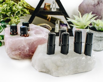 Quartz Essential Oil Holder - Rough Natural Stone - Rose Quartz - Crystal Quartz - Sodalite - Green Quartz (RK901Holder)