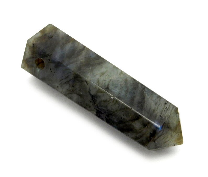 Labradorit Torn Obelisk Punkt BORRAD - Trådlindning - Chakra - Reiki - Kristallnät - Energibalansering (2BROWNSHELF-109) bild 3