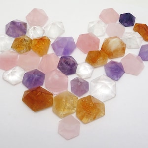 Hexagonal Pyramid - Amethyst - Citrine - Rose Quartz - Crystal Quartz - Crystal Points - YOU CHOOSE QTY (11BROWNSHELF)