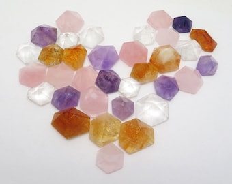 Hexagon Crystal Pyramid – Amethyst, Citrine, Rose Quartz, Clear Quartz