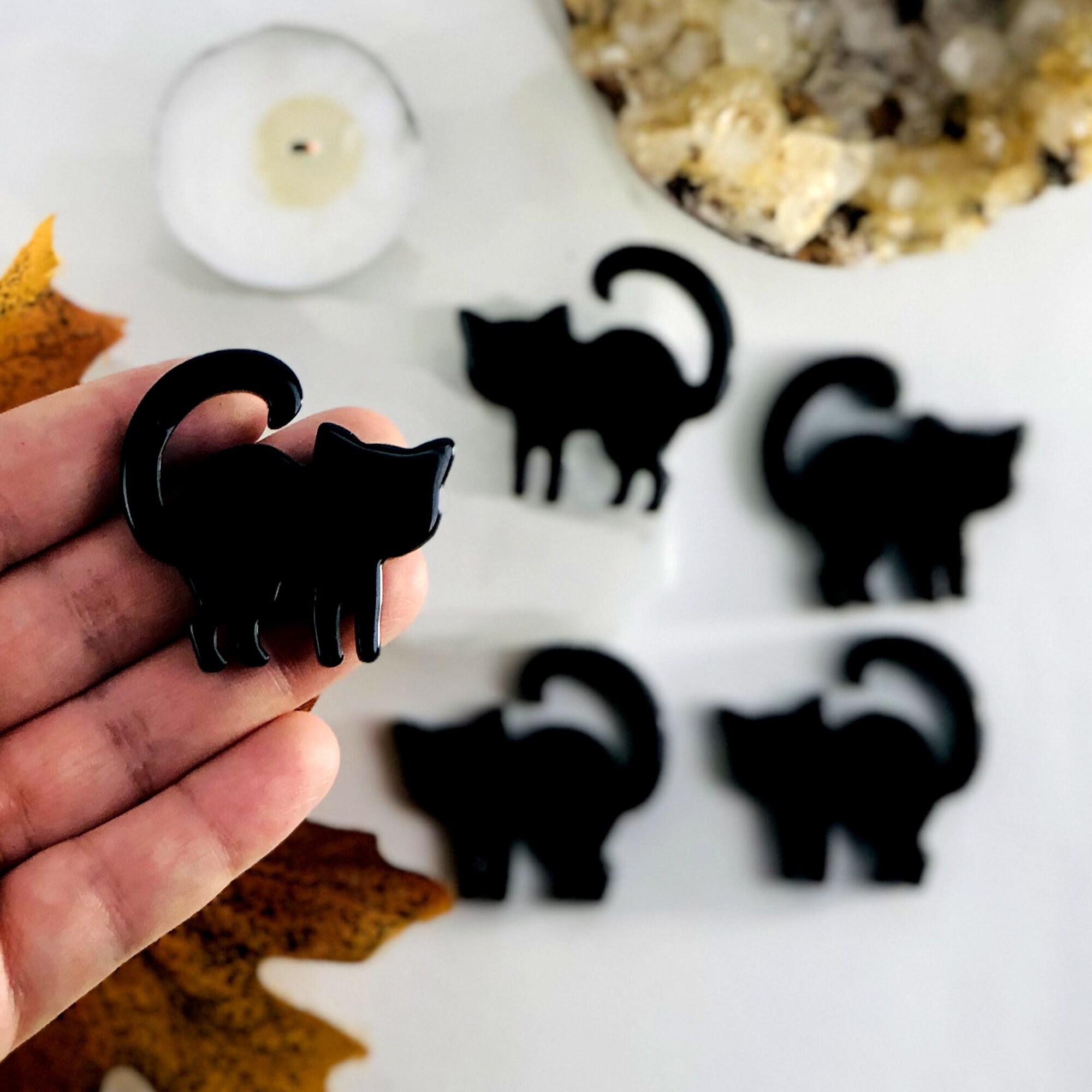 Black Obsidian Cat - Kitty Cabochon - Etsy