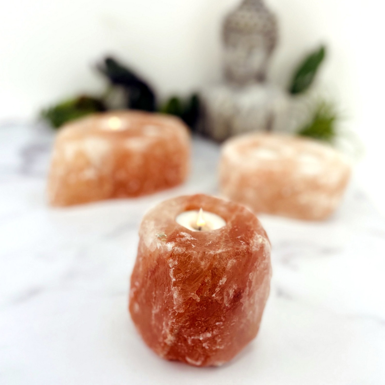 Himalayan Salt Candle Holder Natural Polished Stone Crystal - Etsy