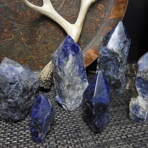 Sodalite Semi Polished Points Beautiful Blues with White Veining Choose By Weight Point-04 image 4