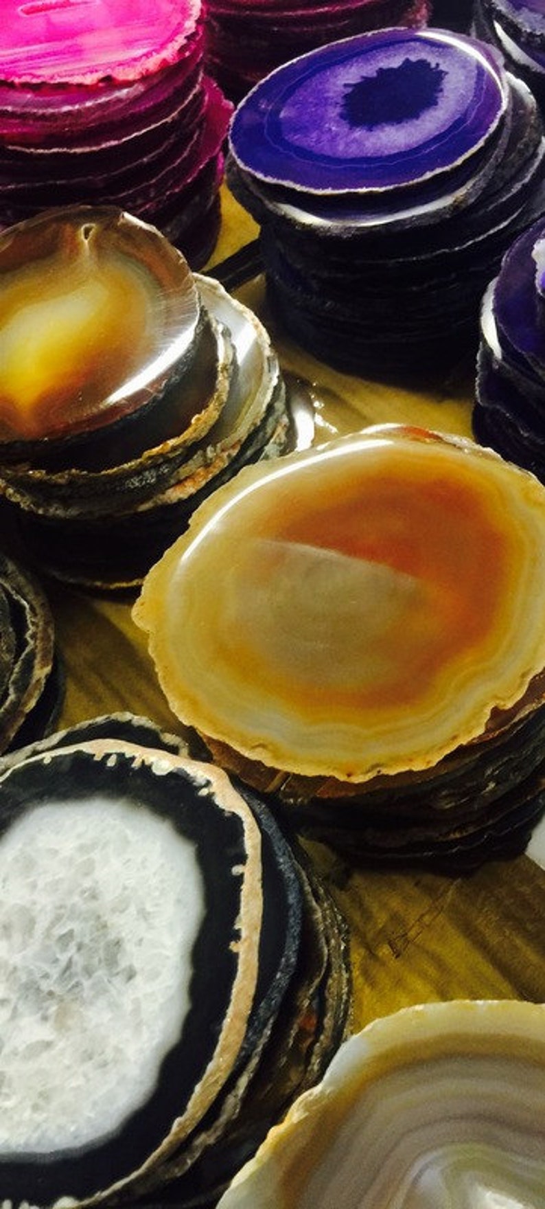 Agate Slices Coasters Size Agate Coaster High Quality from Brazil Create Your Own Set Mosaic Art Framing Home Decor Crafts image 3