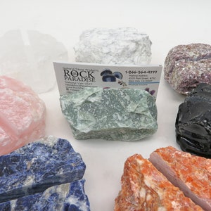 Stone Business Card Holder Large Rough Chunks YOU CHOOSE the Stone WRHS2-3000 image 1