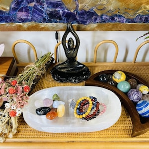 Selenite Extra Large Oval Bowl - Charging Station