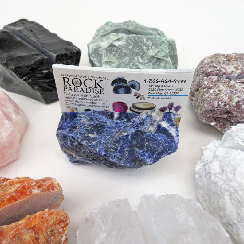 Stone Business Card Holder Large Rough Chunks YOU CHOOSE the Stone WRHS2-3000 image 3