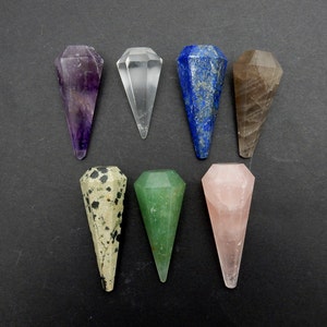 Rose Quartz Pendulum Point Metaphysical Chakra Crystal Grids RK22B25 image 5