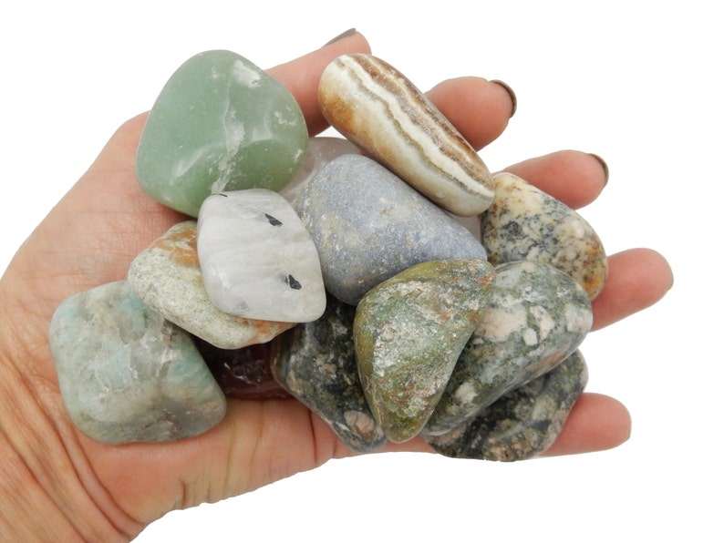 Natural Tumbled Gemstones SET Tumbled Stones Jewelry supplies Arts and Crafts RK200B0X65 image 2