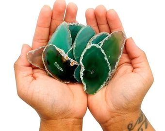 Green Agate Slice - Large Pendant Size - Agate Slices #0 - Great for Jewelry (AGBS)