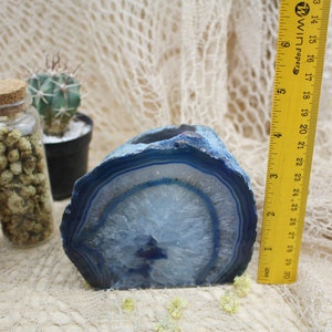 Blue Agate Candle Holder Crystal Decor Metaphysical Chakra Crystals CHS3-01 image 4