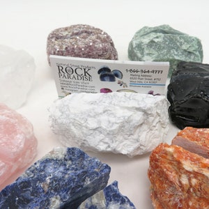 Stone Business Card Holder Large Rough Chunks YOU CHOOSE the Stone WRHS2-3000 image 6