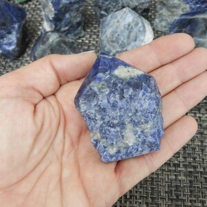Sodalite Semi Polished Points Beautiful Blues with White Veining Choose By Weight Point-04 image 6