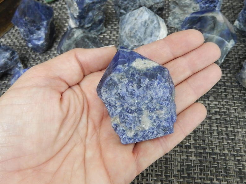 Sodalite Semi Polished Points Beautiful Blues with White Veining Choose By Weight Point-04 image 6