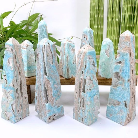 Caribbean Calcite Obelisks (Blue Aragonite) - By Weight