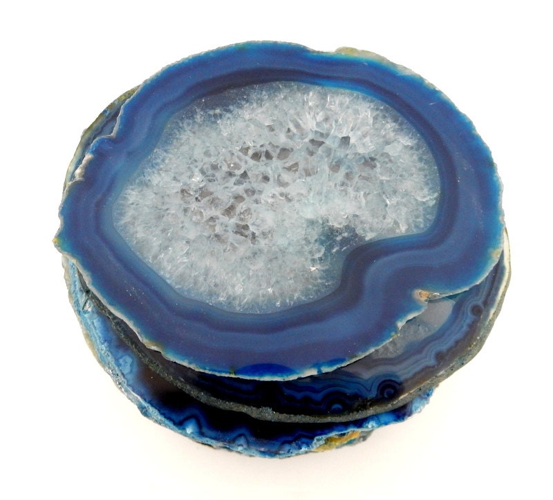 Agate Slices Large for Crafts Agate Coaster Blue Colored - Etsy