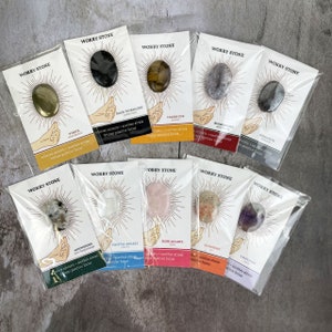 Worry Stone Crystal on Card in Protective Sleeve - You Choose the Stone