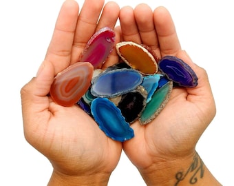 AGATE SLICE Assorted - Perfect for Gift, Art Projects Supplies - Brazilian Agate - Pendant Size #000