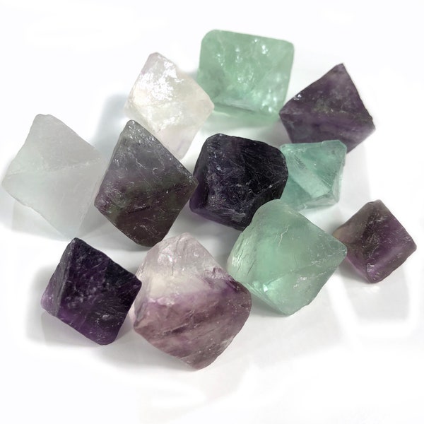 Rainbow Fluorite Octahedron Cubes (RK24B69)