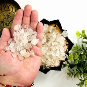 1 lb Crystal Quartz Small Tumbled Gemstones - Polished Stones - Jewelry supplies - Arts and Crafts ~ Choose 1,3,5 Bags (TS-44)