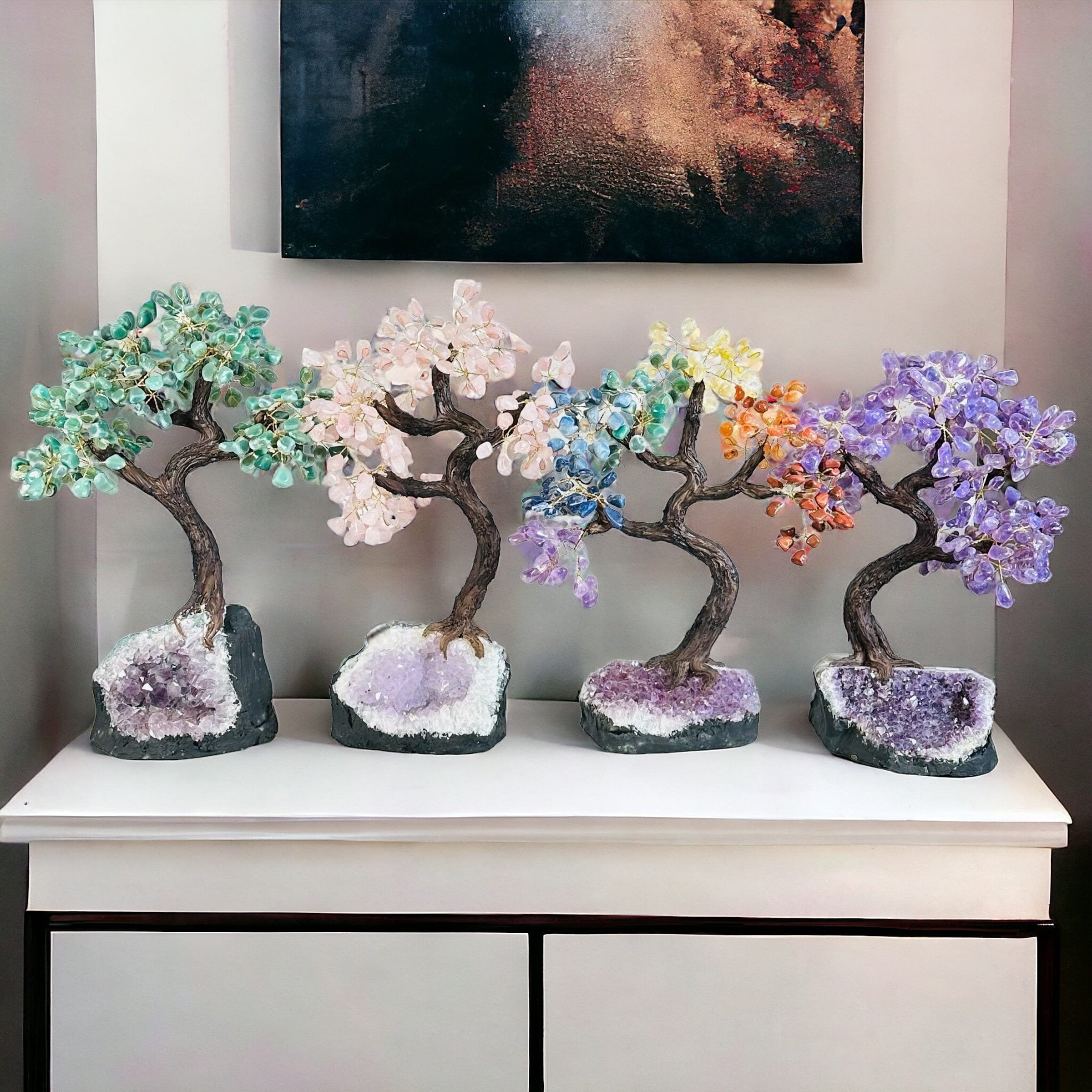 Large Crystal Tree on Amethyst Base (choose Your Gemstone