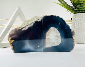 Natural Agate Geode Bookends As Is  Bookends Home Decor Geode Bookends