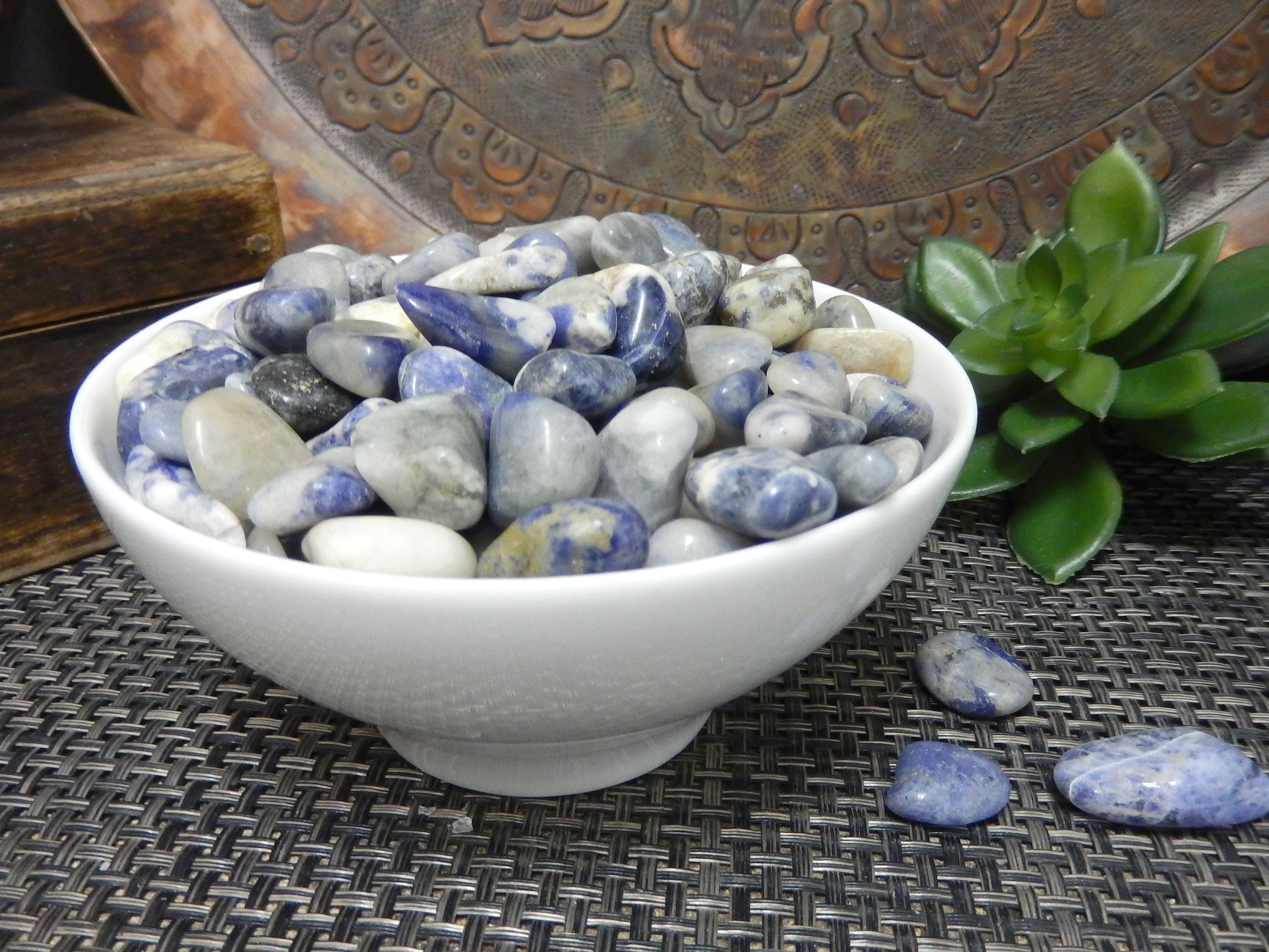 1 Lb Light Blue Sodalite Tumbled Small Gemstones - Polished
