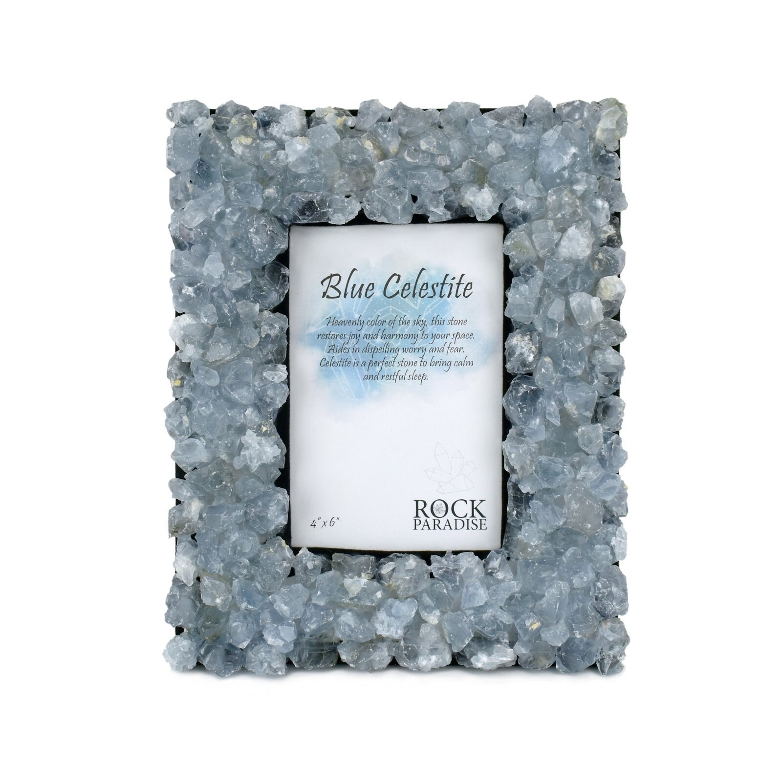 Crystal Picture Frame - Selenite, Amethyst, Quartz - Stone Decor