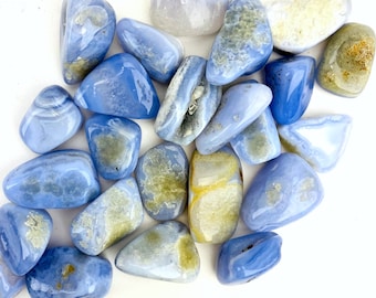 Blue Lace Agate Medium Tumbled Stones - 1/2 lb or 1 lb (TS-177)