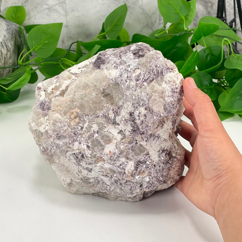Lepidolite Mica in Quartz - Natural Cluster Ooak