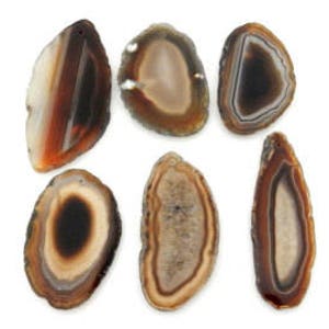 Agate Slices Top Drilled Size 0 Art Projects Supplies Brazilian Agate 3Brownshelf image 3