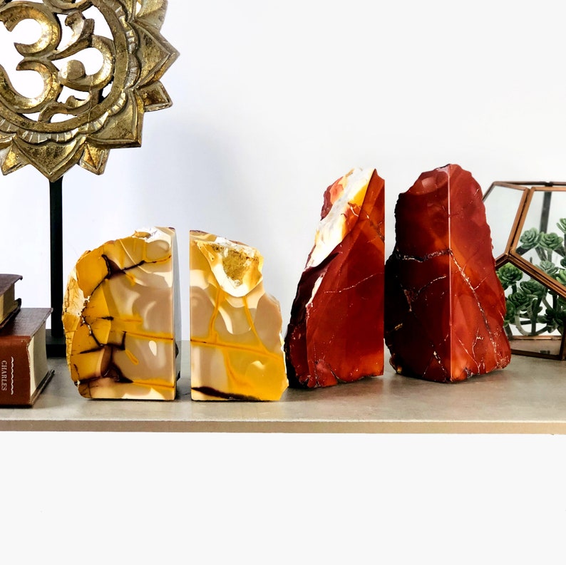 Bookend Shape Mookaite Crystal Bookends Rough Gemstone Bookends - Etsy