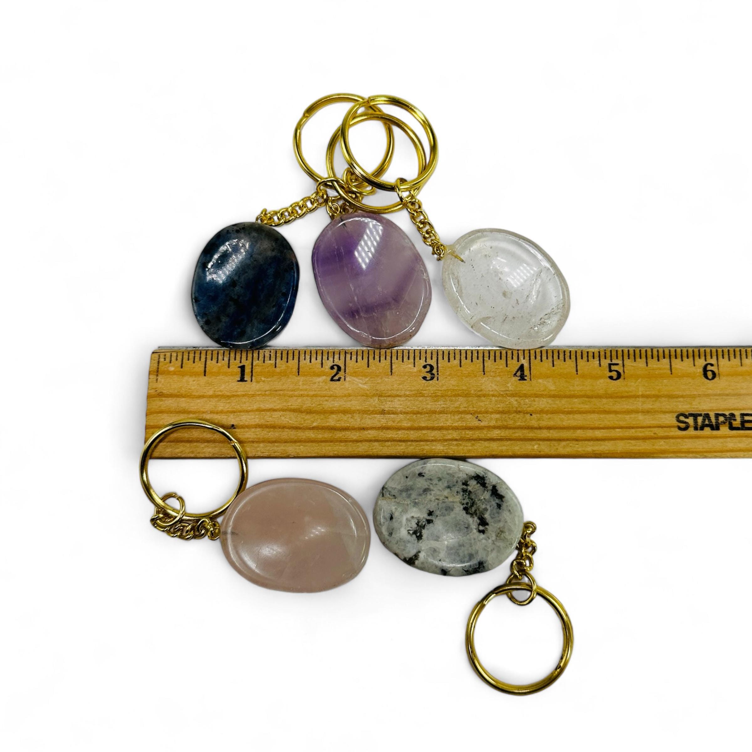 Crystal Worry Stone Keychain – Sodalite, Rose Quartz, Amethyst - Etsy