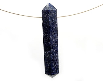 Purple Goldstone Pencil Point Bead - Drilled Double Terminated Pendant
