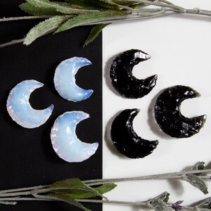 Opalite and Obsidian Heart Moon and Star Shaped 10BROWNSHELF image 6