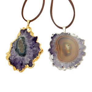 Gemstone Christmas Ornament - Gold or Silver Agate Slice