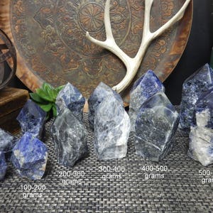 Sodalite Semi Polished Points Beautiful Blues with White Veining Choose By Weight Point-04 image 3