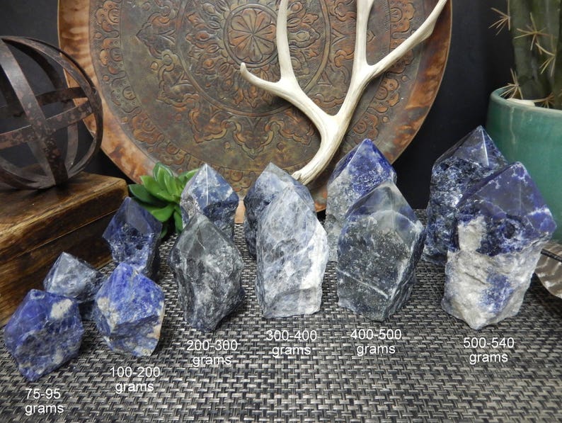 Sodalite Semi Polished Points Beautiful Blues with White Veining Choose By Weight Point-04 image 3