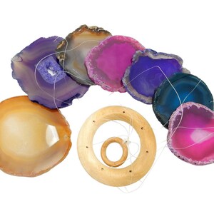 Agate Wind Chimes Mix Color Agate Slice Windchime Home Decór Spiritual Gift Crystal Collection OB2B10 image 6