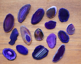 Purple Agate Slices - Size 000 - Craft Supply - Boho Style (AGBS)