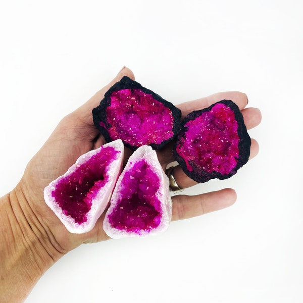 Open Your Own Geode - Hot Pink Color Dyed Geodes