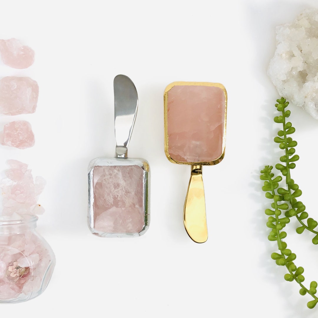 Rose Quartz Butter Spreader Butter Knife Crystal Etsy