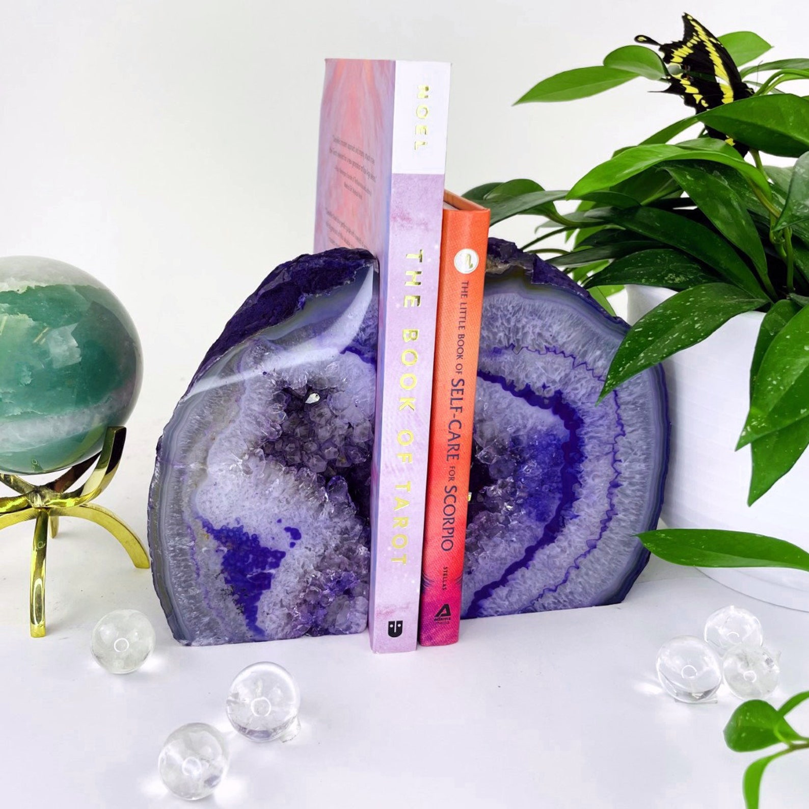 Agate Book End Purple Agate Bookend Pair 3 to 6 Lb Geode Etsy