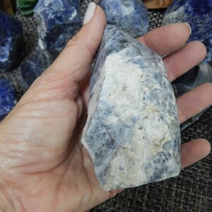 Sodalite Semi Polished Points Beautiful Blues with White Veining Choose By Weight Point-04 image 8