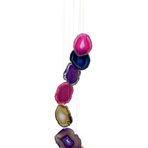 Agate Wind Chimes Mix Color Agate Slice Windchime Home Decór Spiritual Gift Crystal Collection OB2B10 image 7