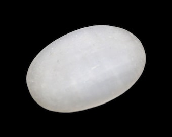 Selenite Worry Stone Slab - Thumb Stone - Palm Stone - Metaphysical - Chakra - (2BROWNSHELF-58)